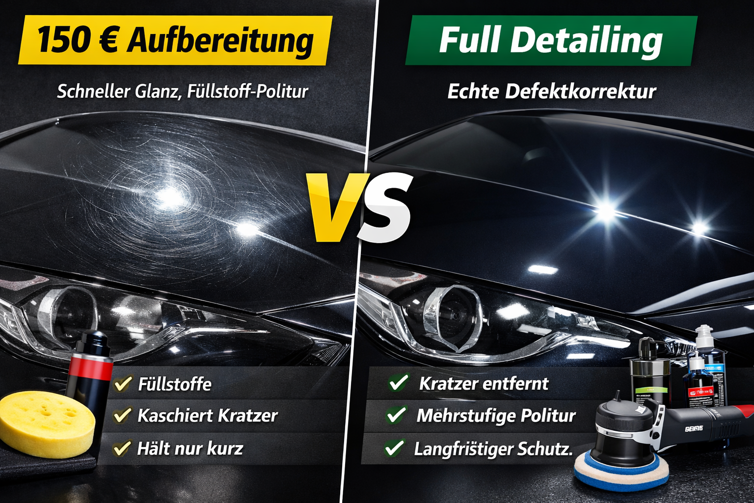 Aufbereitung vs. Detailing